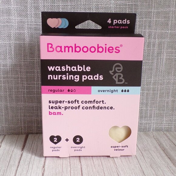 Bamboobies Reusable Washable Nursing Pads Starter Kit 4-Pack - Picture 1 of 7